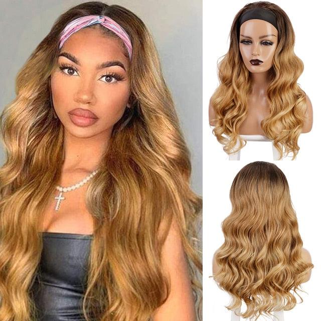 New Style Long Body Wave Black Wig Synthetic Wigs for Black Women Middle Part Brown Red Pink Purple Cosplay Hair Wigs For Black Women Cosplay Wigs For Women