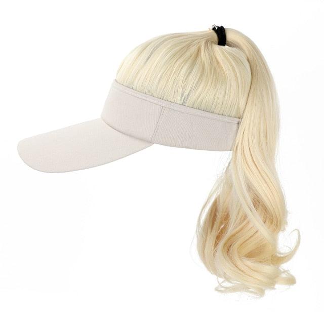 New style Ponytail Extension Cap hair Synthetic Wig Curly Wavy Wigs with Visor Hat hair Wigs for Women Hat Baseball Wigs For Black Women Cosplay Wigs For Women