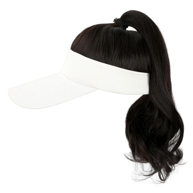 New style Ponytail Extension Cap hair Synthetic Wig Curly Wavy Wigs with Visor Hat hair Wigs for Women Hat Baseball Wigs For Black Women Cosplay Wigs For Women