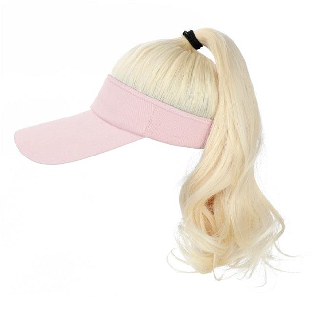 New style Ponytail Extension Cap hair Synthetic Wig Curly Wavy Wigs with Visor Hat hair Wigs for Women Hat Baseball Wigs For Black Women Cosplay Wigs For Women