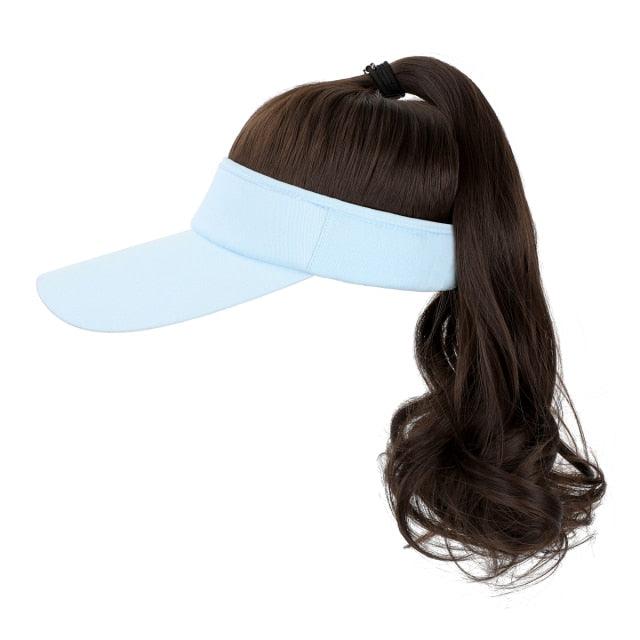 New style Ponytail Extension Cap hair Synthetic Wig Curly Wavy Wigs with Visor Hat hair Wigs for Women Hat Baseball Wigs For Black Women Cosplay Wigs For Women