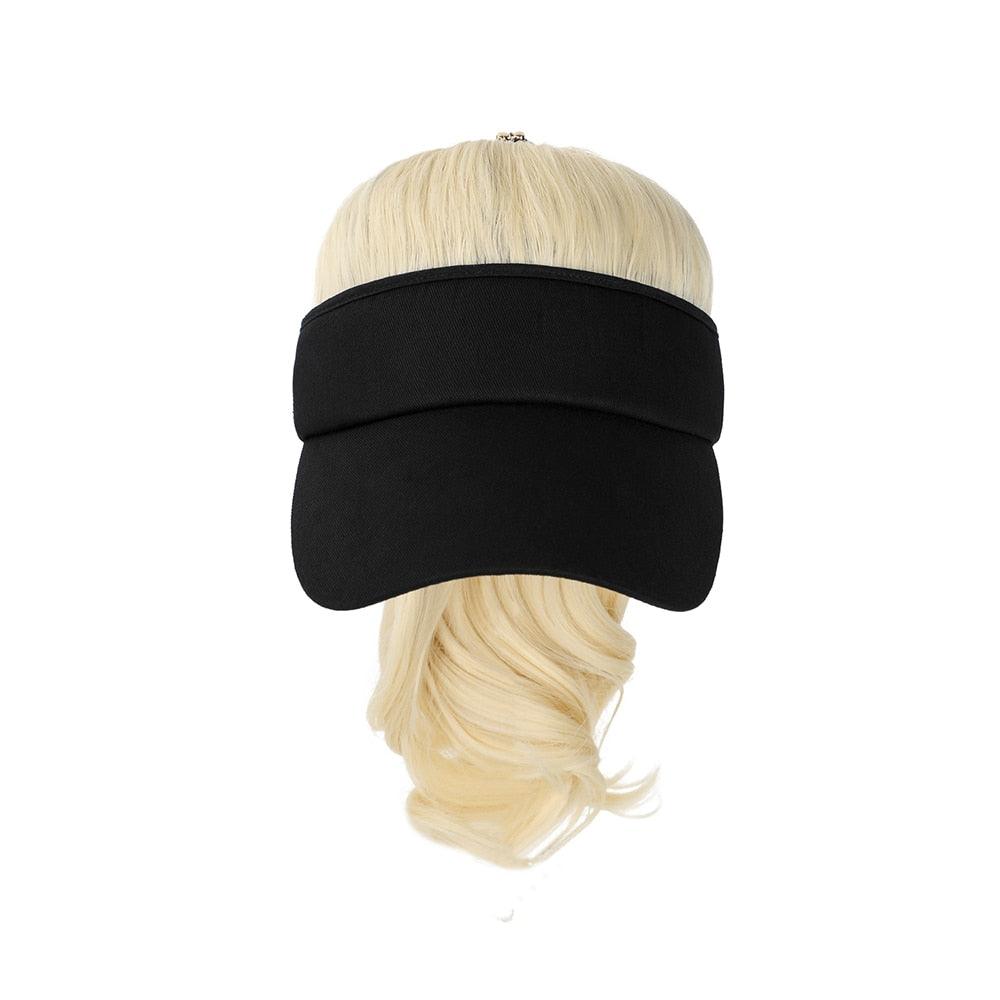 New style Ponytail Extension Cap hair Synthetic Wig Curly Wavy Wigs with Visor Hat hair Wigs for Women Hat Baseball Wigs For Black Women Cosplay Wigs For Women