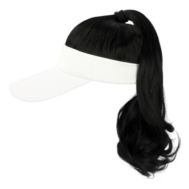 New style Ponytail Extension Cap hair Synthetic Wig Curly Wavy Wigs with Visor Hat hair Wigs for Women Hat Baseball Wigs For Black Women Cosplay Wigs For Women