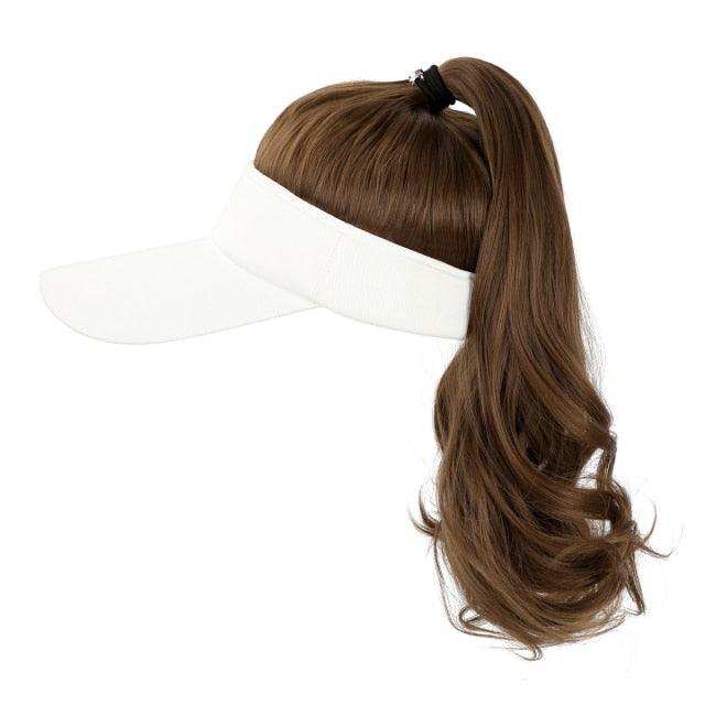 New style Ponytail Extension Cap hair Synthetic Wig Curly Wavy Wigs with Visor Hat hair Wigs for Women Hat Baseball Wigs For Black Women Cosplay Wigs For Women