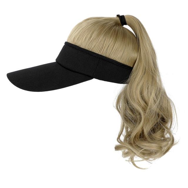 New style Ponytail Extension Cap hair Synthetic Wig Curly Wavy Wigs with Visor Hat hair Wigs for Women Hat Baseball Wigs For Black Women Cosplay Wigs For Women