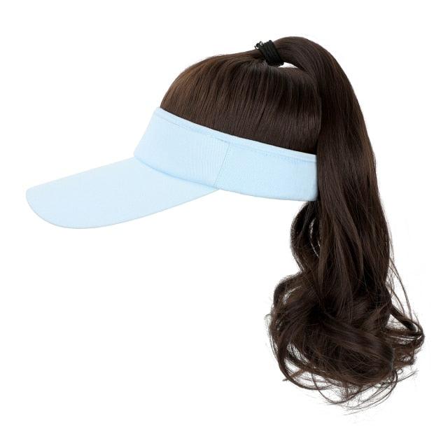 New style Ponytail Extension Cap hair Synthetic Wig Curly Wavy Wigs with Visor Hat hair Wigs for Women Hat Baseball Wigs For Black Women Cosplay Wigs For Women