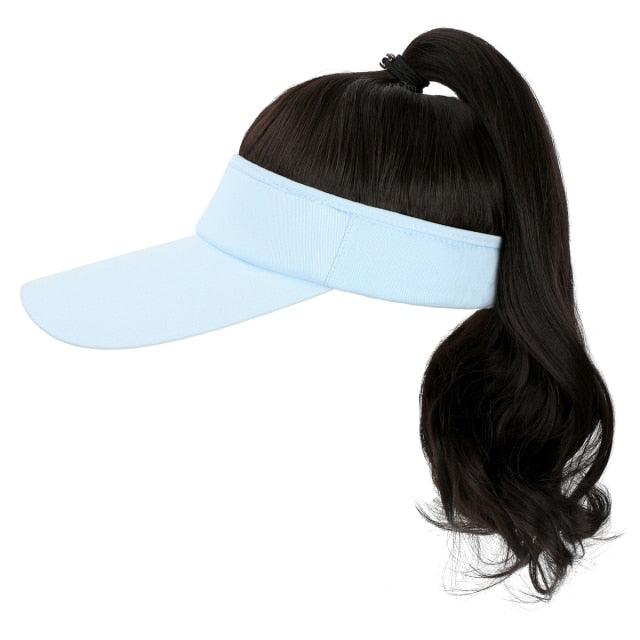 New style Ponytail Extension Cap hair Synthetic Wig Curly Wavy Wigs with Visor Hat hair Wigs for Women Hat Baseball Wigs For Black Women Cosplay Wigs For Women