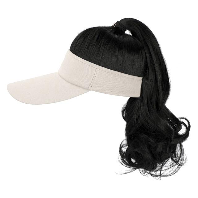 New style Ponytail Extension Cap hair Synthetic Wig Curly Wavy Wigs with Visor Hat hair Wigs for Women Hat Baseball Wigs For Black Women Cosplay Wigs For Women