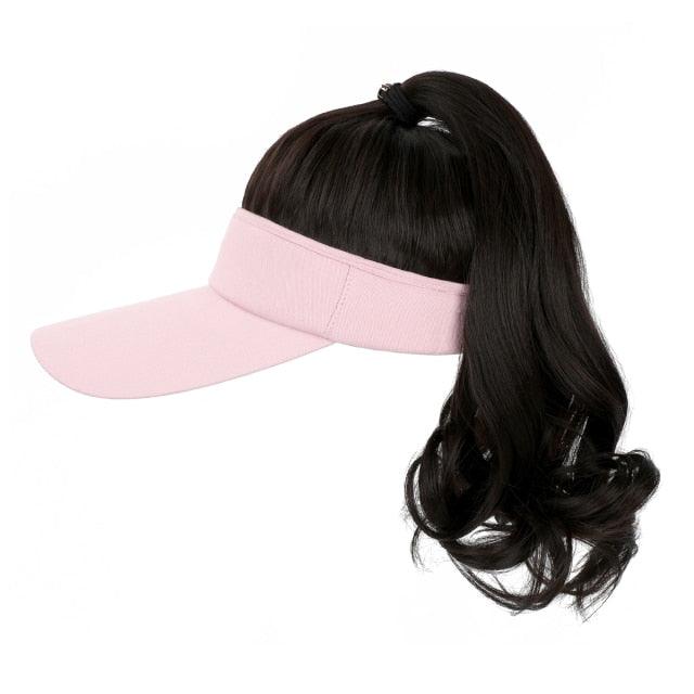 New style Ponytail Extension Cap hair Synthetic Wig Curly Wavy Wigs with Visor Hat hair Wigs for Women Hat Baseball Wigs For Black Women Cosplay Wigs For Women