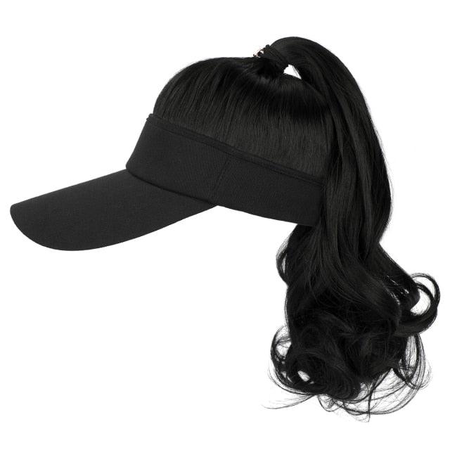 New style Ponytail Extension Cap hair Synthetic Wig Curly Wavy Wigs with Visor Hat hair Wigs for Women Hat Baseball Wigs For Black Women Cosplay Wigs For Women