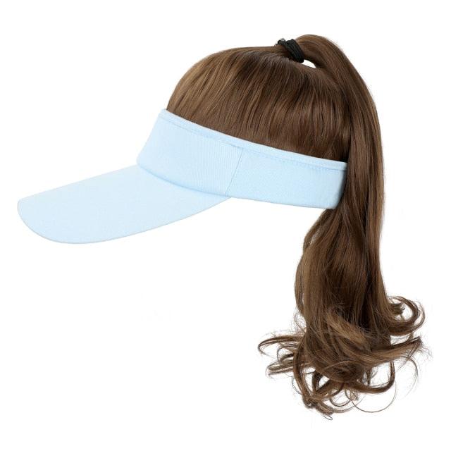 New style Ponytail Extension Cap hair Synthetic Wig Curly Wavy Wigs with Visor Hat hair Wigs for Women Hat Baseball Wigs For Black Women Cosplay Wigs For Women