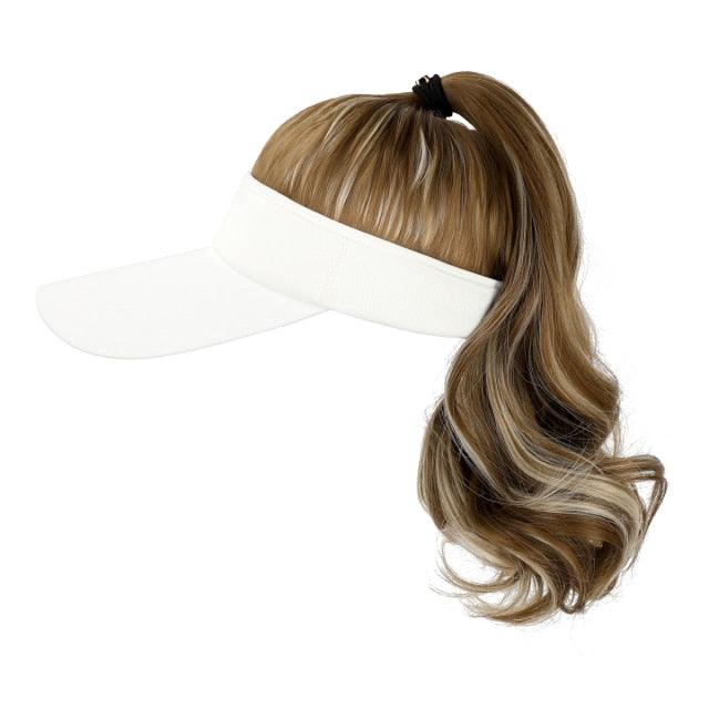 New style Ponytail Extension Cap hair Synthetic Wig Curly Wavy Wigs with Visor Hat hair Wigs for Women Hat Baseball Wigs For Black Women Cosplay Wigs For Women