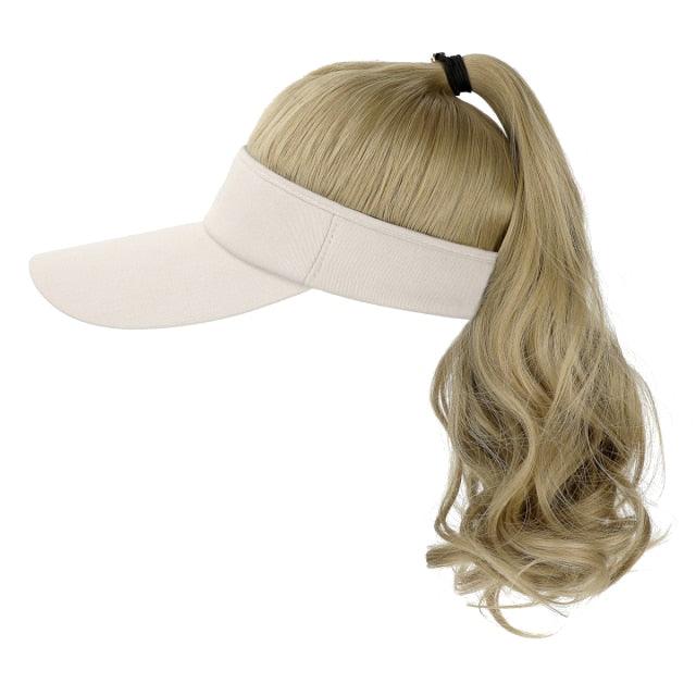 New style Ponytail Extension Cap hair Synthetic Wig Curly Wavy Wigs with Visor Hat hair Wigs for Women Hat Baseball Wigs For Black Women Cosplay Wigs For Women