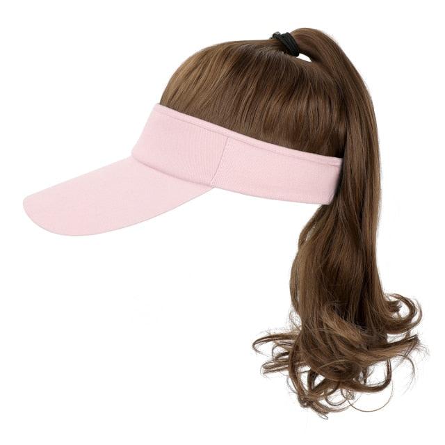 New style Ponytail Extension Cap hair Synthetic Wig Curly Wavy Wigs with Visor Hat hair Wigs for Women Hat Baseball Wigs For Black Women Cosplay Wigs For Women