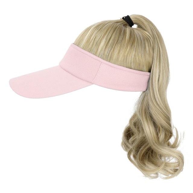 New style Ponytail Extension Cap hair Synthetic Wig Curly Wavy Wigs with Visor Hat hair Wigs for Women Hat Baseball Wigs For Black Women Cosplay Wigs For Women