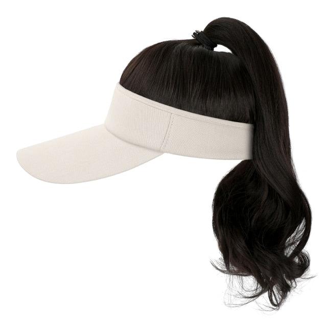 New style Ponytail Extension Cap hair Synthetic Wig Curly Wavy Wigs with Visor Hat hair Wigs for Women Hat Baseball Wigs For Black Women Cosplay Wigs For Women