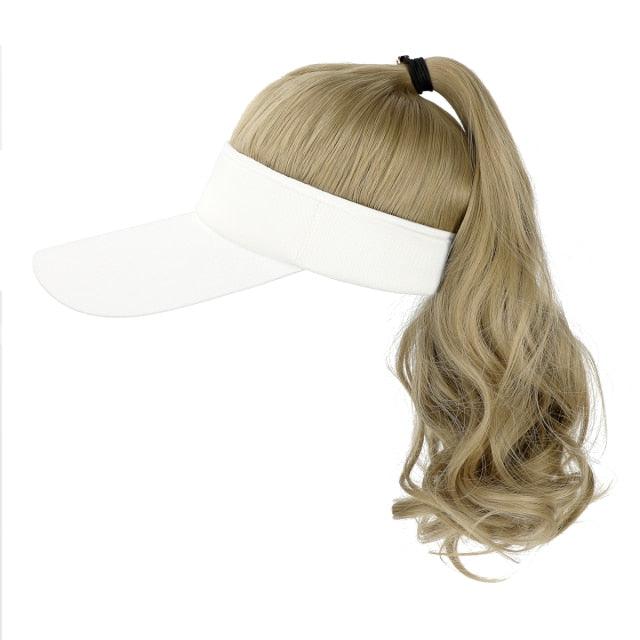 New style Ponytail Extension Cap hair Synthetic Wig Curly Wavy Wigs with Visor Hat hair Wigs for Women Hat Baseball Wigs For Black Women Cosplay Wigs For Women