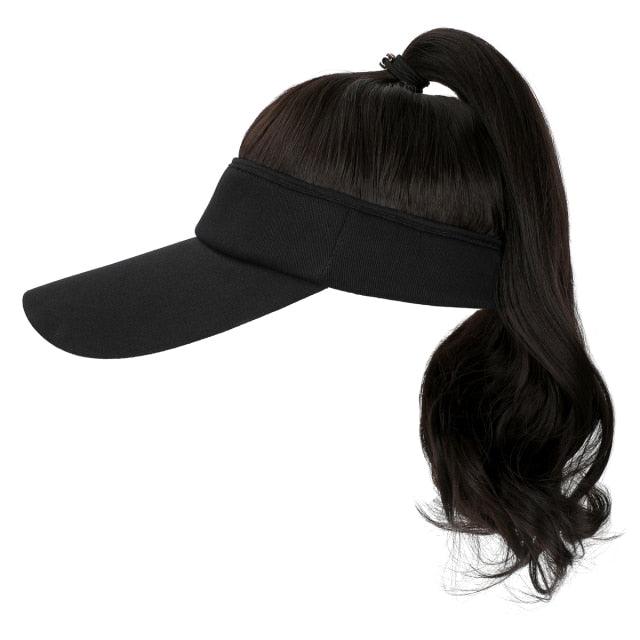 New style Ponytail Extension Cap hair Synthetic Wig Curly Wavy Wigs with Visor Hat hair Wigs for Women Hat Baseball Wigs For Black Women Cosplay Wigs For Women