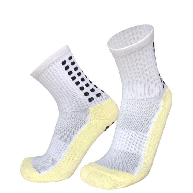 New Style Professional Unisex Cycling Socks Football Socks Round Silicone Suction Cup Grip Anti Slip Soccer Socks Sports Baseball Rugby Socks For Men And Women