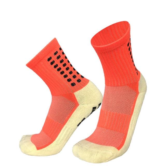 New Style Professional Unisex Cycling Socks Football Socks Round Silicone Suction Cup Grip Anti Slip Soccer Socks Sports Baseball Rugby Socks For Men And Women