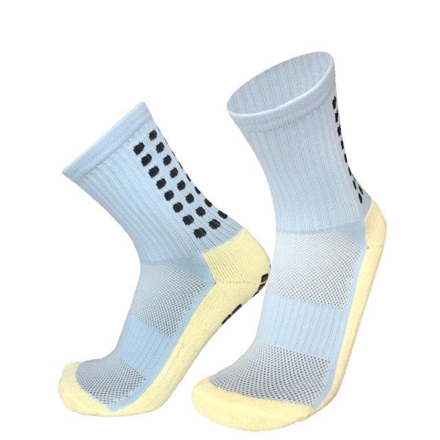 New Style Professional Unisex Cycling Socks Football Socks Round Silicone Suction Cup Grip Anti Slip Soccer Socks Sports Baseball Rugby Socks For Men And Women