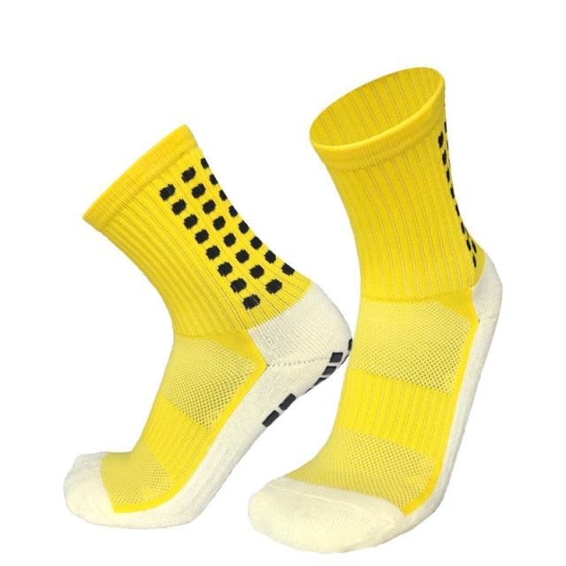 New Style Professional Unisex Cycling Socks Football Socks Round Silicone Suction Cup Grip Anti Slip Soccer Socks Sports Baseball Rugby Socks For Men And Women