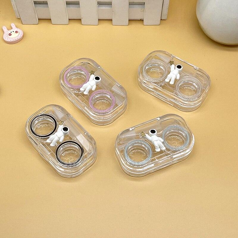 New Style Transparent Suction Stick Container Set Portable Contact Lens Box For Women Travel Contact Lenses Case Contact Box Holder Container Outdoor Mini Contact Lens Storage