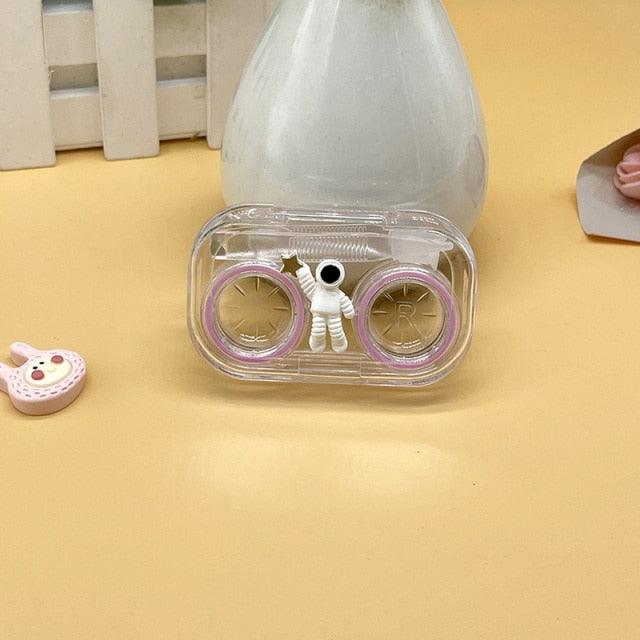 New Style Transparent Suction Stick Container Set Portable Contact Lens Box For Women Travel Contact Lenses Case Contact Box Holder Container Outdoor Mini Contact Lens Storage