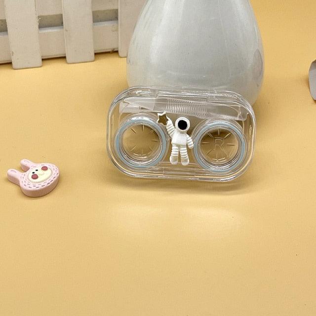 New Style Transparent Suction Stick Container Set Portable Contact Lens Box For Women Travel Contact Lenses Case Contact Box Holder Container Outdoor Mini Contact Lens Storage