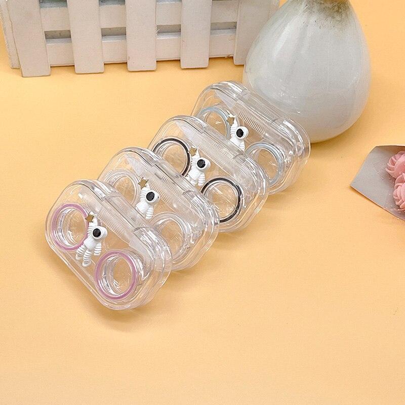 New Style Transparent Suction Stick Container Set Portable Contact Lens Box For Women Travel Contact Lenses Case Contact Box Holder Container Outdoor Mini Contact Lens Storage