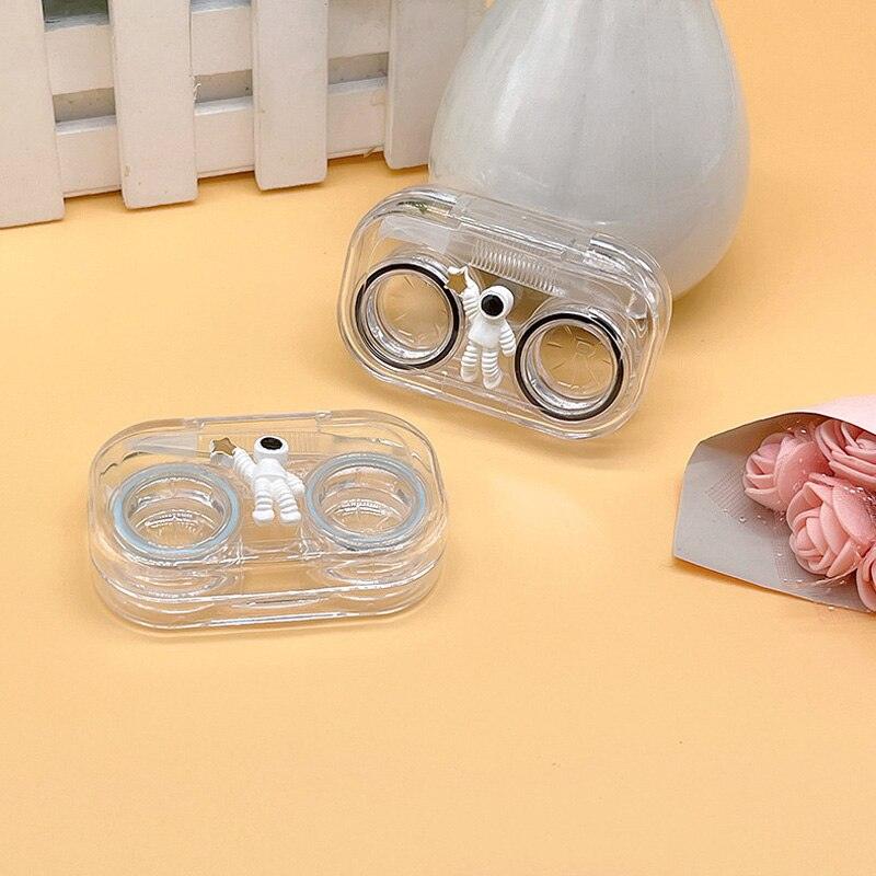 New Style Transparent Suction Stick Container Set Portable Contact Lens Box For Women Travel Contact Lenses Case Contact Box Holder Container Outdoor Mini Contact Lens Storage