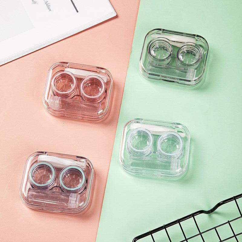 New Style Transparent Tweezers Suction Stick Container Set Portable Contact Lens Box For Women Travel Contact Lenses Case Portable Contact Lens Holder Flip Top Contacts Container Soak Storage Kit With Tweezers And Applicator Set