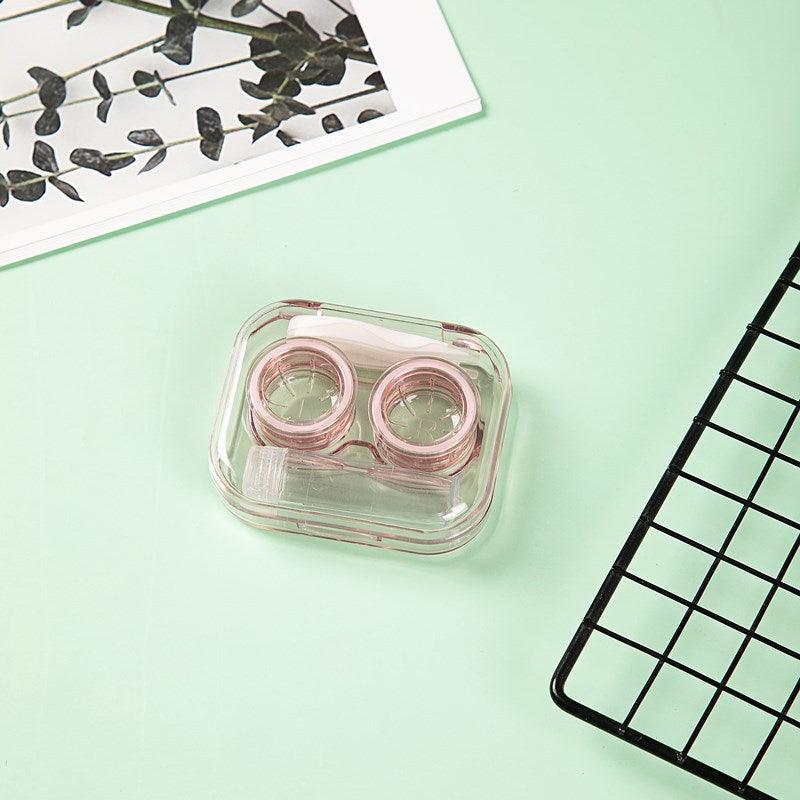 New Style Transparent Tweezers Suction Stick Container Set Portable Contact Lens Box For Women Travel Contact Lenses Case Portable Contact Lens Holder Flip Top Contacts Container Soak Storage Kit With Tweezers And Applicator Set