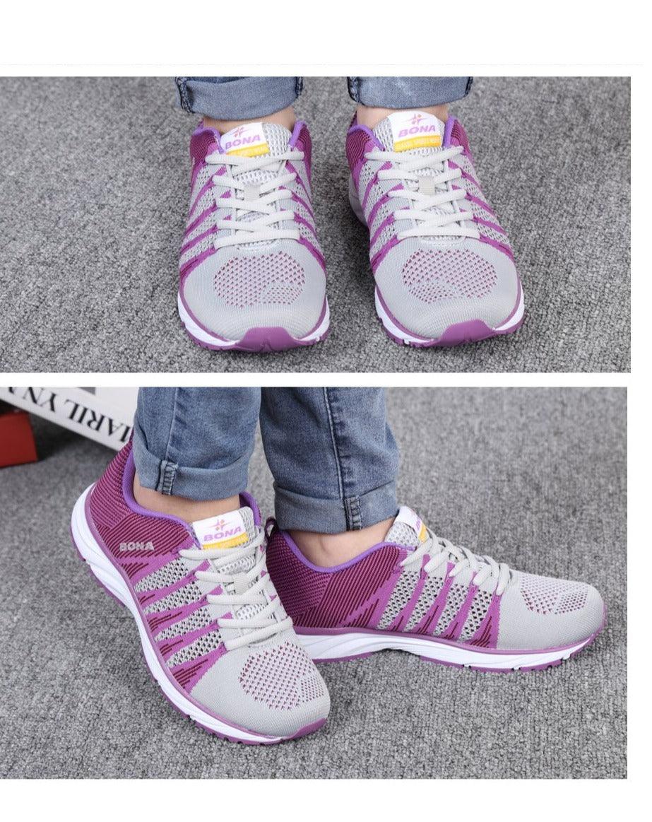 New Stylish Women Running Shoes Outdoor Walking Jogging Sneakers Lace Up Mesh Athletic Shoes Non Slip Lightweight Breathable Mesh Running Sneakers