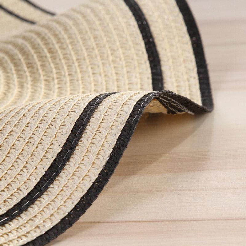 New Summer Women's Beach Hat Wide Side Female  Summer Women's Beach Hat Female Unique Luxury Bowknot Design Sun Hat Casual Hat Lady Classic Flat Straw Hat Women Fedora Hat Ideal Gift 54-58cm