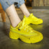 New Thick Womens Sneakers Platform Casual Fashion High-Quality Women's Thick-Soled Sports Casual Couple Shoes Summer Lace-Up Trainers Gym Yellow Lace-Up Casual Modern Sneakers