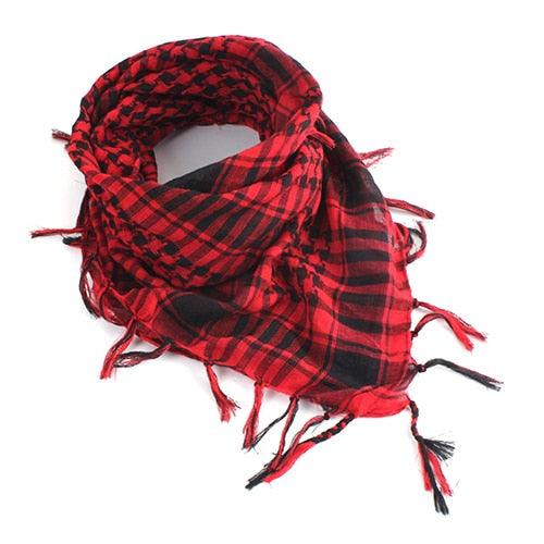 New Unisex Scarf Lightweight Plaid Tassel Arab Desert Shemagh Keffiyeh Scarf Wrap Pashmina Plaid Pattern Large Warm Keeper Military Shemagh Army Desert Keffiyeh Arab Scarf Shawl Neck Cover Head Wrap Scarf Military Shemagh Tactical Desert Keffiyeh