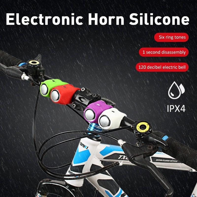 New USB Rechargeable Battery Bicycle Bell 120db Waterproof Cycling Bike Bells Electric Horn Mini Portable Cycling Handlebar Bell Electra Bike Bell Electric Cycling Bells Horn Loud Bicycle Horns Water-Resistant Sound Modes Bike Bells