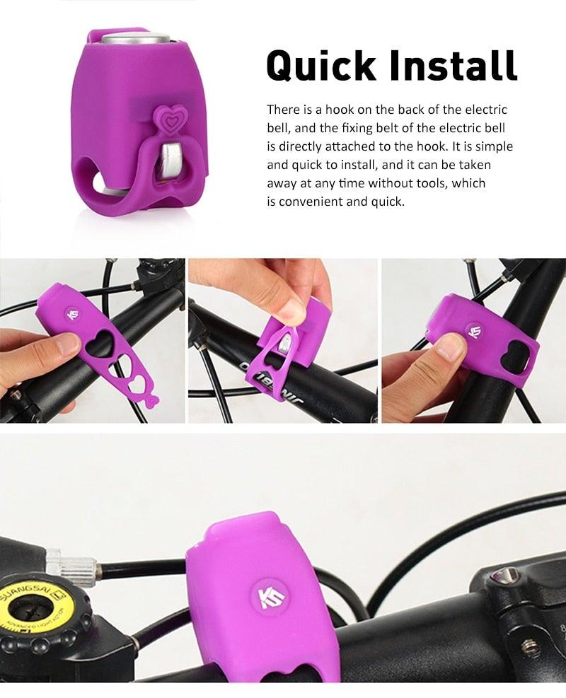 New USB Rechargeable Battery Bicycle Bell 120db Waterproof Cycling Bike Bells Electric Horn Mini Portable Cycling Handlebar Bell Electra Bike Bell Electric Cycling Bells Horn Loud Bicycle Horns Water-Resistant Sound Modes Bike Bells