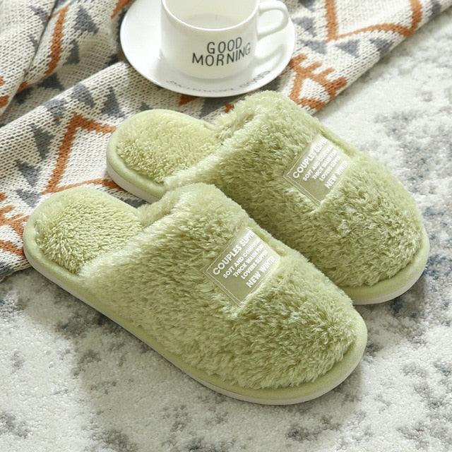 New Winter Men And Women Slippers Indoor Home Warm Plush Non-Slip Wear-Resistant Soft-Soled Couple Cotton House Slippers Memory Foam Slippers Scuff Outdoor Indoor Warm Plush Bedroom Shoes