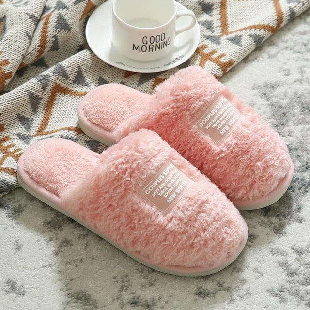 New Winter Men And Women Slippers Indoor Home Warm Plush Non-Slip Wear-Resistant Soft-Soled Couple Cotton House Slippers Memory Foam Slippers Scuff Outdoor Indoor Warm Plush Bedroom Shoes