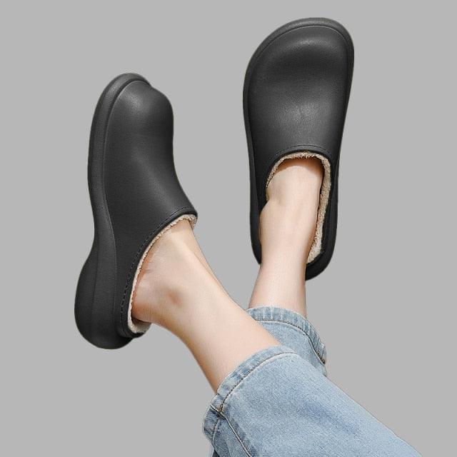 New Winter Women Slipper Soft Bottom Plush Home Shoes  Slippers Indoor Waterproof Non-Slip Memory Foam Comfy Fluffy Fur Memory Foam Boots House Shoes Thick Sole 6cm