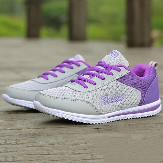 New Womans Purple Casual Sneakers Breathable Women Shoes Mesh Women Chunky Sneakers Walking Running Tennis Gym Shoes For Women Non Slip Sneakers