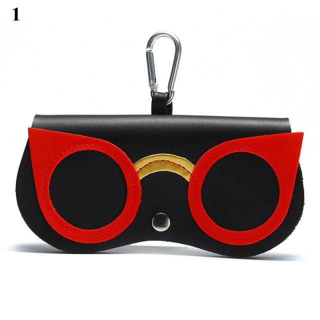 New Women Leather Cute Eye Glasses Case Storage Protection Sunglass Box Portable Eyewear Pouch Sunglasses Case Holder Eyeglasses Portable Glasses Pouch With Hook Strap For Handbag Purse Women Girls