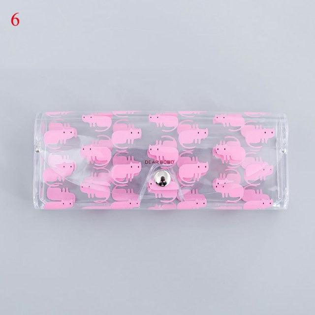 New Women Leather Cute Eye Glasses Case Storage Protection Sunglass Box Portable Eyewear Pouch Sunglasses Case Holder Eyeglasses Portable Glasses Pouch With Hook Strap For Handbag Purse Women Girls