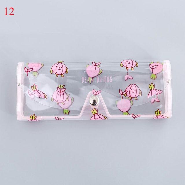 New Women Leather Cute Eye Glasses Case Storage Protection Sunglass Box Portable Eyewear Pouch Sunglasses Case Holder Eyeglasses Portable Glasses Pouch With Hook Strap For Handbag Purse Women Girls