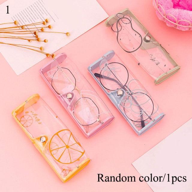 New Women Leather Cute Eye Glasses Case Storage Protection Sunglass Box Portable Eyewear Pouch Sunglasses Case Holder Eyeglasses Portable Glasses Pouch With Hook Strap For Handbag Purse Women Girls