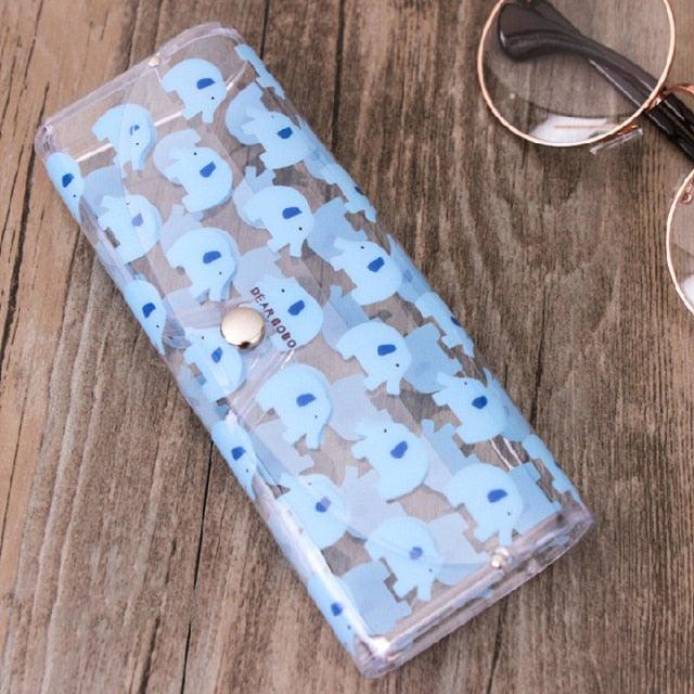 New Women Leather Cute Eye Glasses Case Storage Protection Sunglass Box Portable Eyewear Pouch Sunglasses Case Holder Eyeglasses Portable Glasses Pouch With Hook Strap For Handbag Purse Women Girls