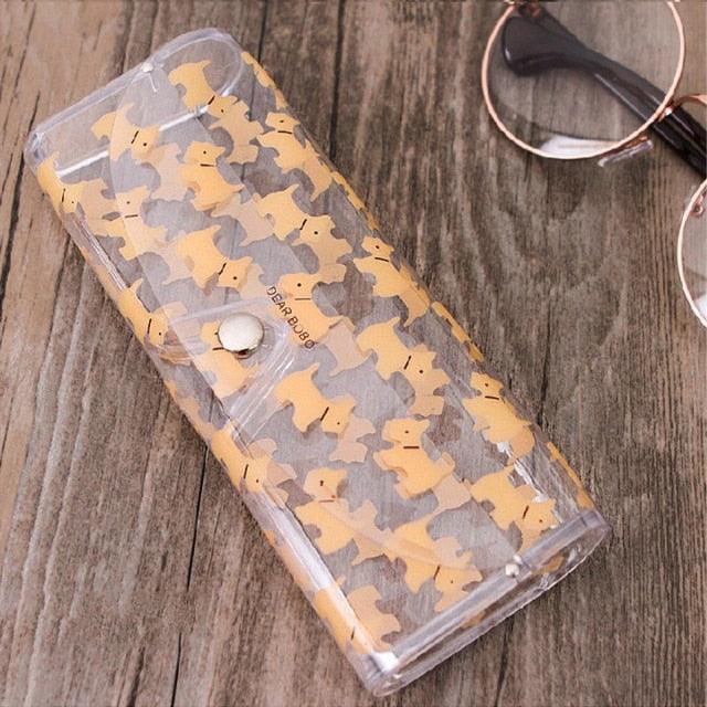 New Women Leather Cute Eye Glasses Case Storage Protection Sunglass Box Portable Eyewear Pouch Sunglasses Case Holder Eyeglasses Portable Glasses Pouch With Hook Strap For Handbag Purse Women Girls