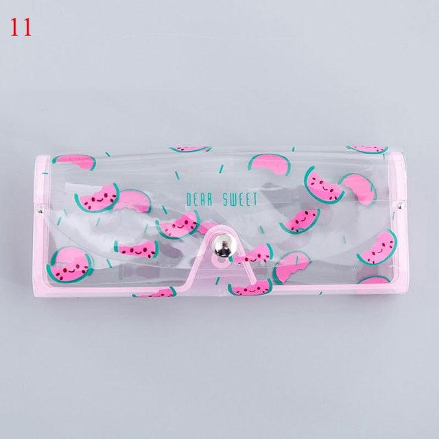 New Women Leather Cute Eye Glasses Case Storage Protection Sunglass Box Portable Eyewear Pouch Sunglasses Case Holder Eyeglasses Portable Glasses Pouch With Hook Strap For Handbag Purse Women Girls